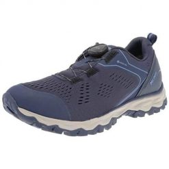 Buty trekkingowe damskie Meindl Abano Gtx. Niebieskie obuwie trekkingowe damskie MEINDL, z materiału, bez zapięcia. Za 1,326.00 zł.
