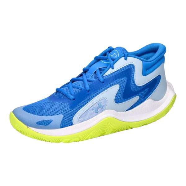 Buty do koszykówki Under Armour Jet '25 team royal blue. Niebieskie obuwie trekkingowe damskie Under Armour, z materiału, bez zapięcia. Za 388.25 zł.