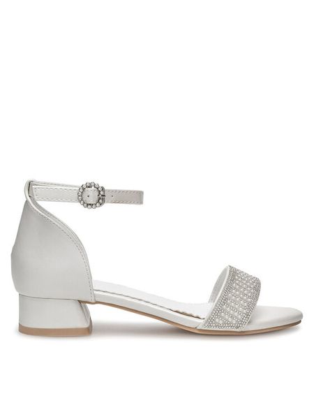 Nelli Blu Sandały CM240430-5 Biały. Białe sandały dziewczęce Nelli Blu, z materiału, bez obcasa, bez zapięcia. Za 89.99 zł.