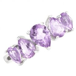 LILU Srebrny pierścionek z ametystem, delikatny 2,0 ct. Szare pierścionki damskie Braccatta, z ametystem, metalowe. Za 215.00 zł.
