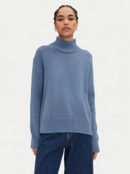Calvin Klein Golf K20K207437 Niebieski Regular Fit. Niebieskie golfy damskie Calvin Klein, s, bez wzorów, z bawełny, bez ramiączek. Za 749.99 zł.