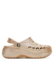 Crocs Klapki BAYA PLATFORM CLOG 208459-212 Złoty. Żółte klapki damskie Crocs, bez wzorów, z tworzywa sztucznego, bez obcasa, bez zapięcia. Za 219.99 zł.