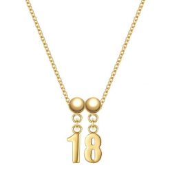 Glanzstücke München Komplet (łańcuszek + charm) Cyfra 18 Srebro wysokiej próby Żółte złoto Naszyjniki 1 ct Damski. Żółte naszyjniki damskie Glanzstücke München, pozłacane. Za 169.99 zł.