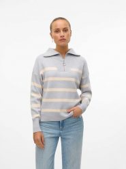 Vero Moda Sweter "Saba" w kolorze szarym rozmiar: L. Szare swetry klasyczne damskie Vero Moda, l, ze splotem, bez kołnierzyka. Za 147.45 zł.