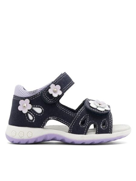 Nelli Blu Sandały CM220810-13 Granatowy. Niebieskie sandały dziewczęce Nelli Blu, ze skóry, bez obcasa, bez zapięcia. Za 99.99 zł.