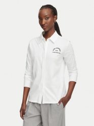 KARL LAGERFELD Koszula B3W11025 Biały Regular Fit. Białe koszule damskie KARL LAGERFELD, l, bez wzorów, z bawełny, bez kołnierzyka, bez ramiączek. Za 649.99 zł.