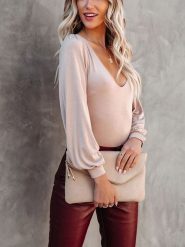 LA Angels Bluzka w kolorze kremowym rozmiar: S. Brązowe bluzki damskie LA Angels, s, bez wzorów, bez kołnierzyka, bez ramiączek. Za 109.00 zł.