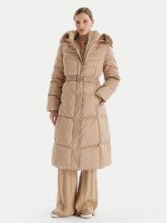 Guess Kurtka puchowa W5BL29 W2802 Beżowy Regular Fit. Brązowe kurtki damskie Guess, xxl, z aplikacjami, z puchu, bez kaptura. Za 976.50 zł.