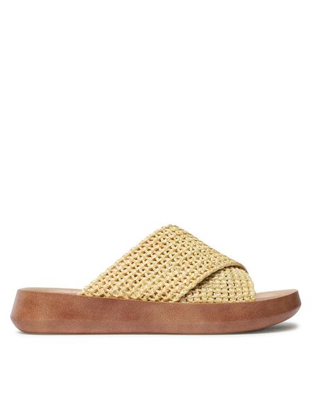 Jenny Fairy Klapki WS106-01 Beżowy. Brązowe klapki damskie Jenny Fairy, bez wzorów, z syntetyku, bez obcasa, bez zapięcia. Za 129.99 zł.