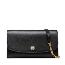 Torebka Tory Burch. Czarne torebki wieczorowe damskie Tory Burch, bez wzorów, bez dodatków. Za 939.99 zł.