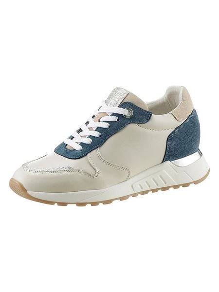 Heine Skórzane sneakersy w kolorze beżowo-granatowym rozmiar: 40. Brązowe obuwie sportowe damskie Heine, bez zapięcia. Za 210.95 zł.