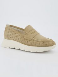 Paul Green Skórzane mokasyny w kolorze beżowym rozmiar: 42. Brązowe mokasyny damskie Paul Green, bez obcasa. Za 378.63 zł.