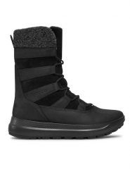 ECCO Trzewiki Solice Waterproof 42021351052 Czarny. Czarne botki damskie ECCO, z nubiku, bez obcasa, na płaskiej podeszwie, bez zapięcia. Za 819.99 zł.
