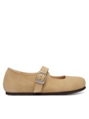 Birkenstock Baleriny Santa Clarita 1031613 Beżowy. Brązowe balerinki damskie Birkenstock, bez wzorów, ze skóry. Za 599.99 zł.
