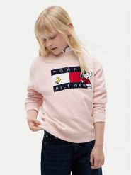 Tommy Hilfiger Bluza Peanuts KS0KS00764 Różowy jasny Regular Fit. Czerwone bluzy dziewczęce Tommy Hilfiger, bez wzorów, bez ramiączek, bez kaptura. Za 369.99 zł.