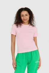 JUICY COUTURE Różowy t-shirt damski haylee recycled z haftowanym logo. Czerwone t-shirty damskie Juicy Couture, s, bez wzorów, bez kołnierzyka. W wyprzedaży za 243.99 zł.
