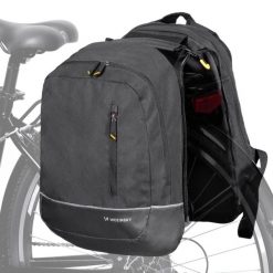 Torba rowerowa na bagażnik Wozinsky wodoodporna 30 L czarny. Czarne torby na laptopa WOZINSKY, bez wzorów, z materiału. Za 166.99 zł.