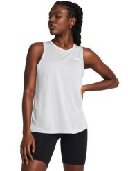 Under Armour Top sportowy w kolorze szarym rozmiar: XS. Szare koszulki sportowe damskie Under Armour, xs, bez wzorów, z materiału, bez ramiączek, outdoorowe. Za 78.95 zł.