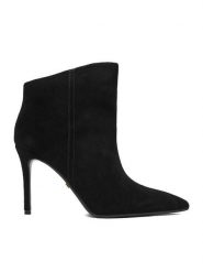 GINO ROSSI Botki EO-003X-3L401-S Czarny. Czarne botki damskie Gino Rossi, ze skóry, bez obcasa, na szpilce, bez zapięcia. Za 379.99 zł.