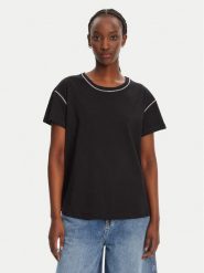 Liu Jo T-Shirt WA5148 J4893 Czarny Regular Fit. Czarne t-shirty damskie Liu Jo, m, bez wzorów, z bawełny, bez kołnierzyka. Za 289.99 zł.