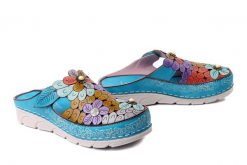 LAURA VITA 0007644 Dorry 22 bleu, klapki damskie. Niebieskie klapki damskie LAURA VITA, bez wzorów, ze skóry, bez obcasa, bez zapięcia. Za 305.92 zł.