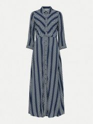 YAS Sukienka koszulowa Savanna 26022663 Granatowy Loose Fit. Niebieskie sukienki damskie YAS, bez wzorów, z wiskozy, bez ramiączek. Za 219.99 zł.