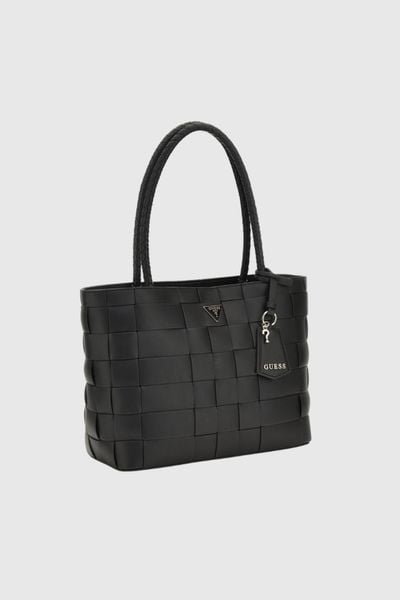 GUESS Czarna shopperka damska Maylee. Czarne shopper bag Guess, ze skóry ekologicznej, bez dodatków. W wyprzedaży za 369.99 zł.