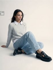 Sweter z koszulą z domieszką wełny - szary. Szare koszule damskie Sinsay, l, bez wzorów, z wełny, bez kołnierzyka, bez ramiączek. Za 69.99 zł.