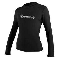 Koszulka do pływania damska O'Neill Basic Skins Sun Shirt. Białe bluzki damskie O'Neill, xl, bez wzorów, bez kołnierzyka, bez ramiączek. Za 99.99 zł.