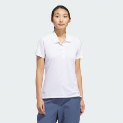 Koszulka polo Ultimate365 Solid Short Sleeve. Białe koszulki damskie Adidas, bez wzorów, z materiału, bez kołnierzyka, bez ramiączek. Za 219.00 zł.