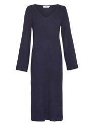MOSS COPENHAGEN Sukienka "Hedvika Hasle" w kolorze granatowym rozmiar: M/L. Niebieskie sukienki damskie Moss Copenhagen, bez wzorów, prążkowane, bez ramiączek. Za 105.38 zł.