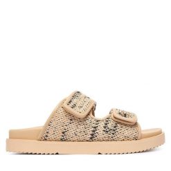 Klapki Tommy Hilfiger. Brązowe klapki damskie Tommy Hilfiger, bez wzorów, bez obcasa, bez zapięcia. Za 529.99 zł.