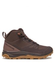 Salomon Trekkingi Outsnap Climasalomon™ Waterproof L47685100 Brązowy. Brązowe obuwie trekkingowe damskie Salomon, z materiału, bez zapięcia. Za 449.99 zł.