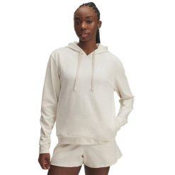 Bluza damska z kapturem Under Armour Rival Terry. Brązowe bluzy damskie Under Armour, s, bez wzorów, z materiału, z kapturem. Za 282.28 zł.