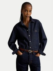 Polo Ralph Lauren Koszula jeansowa 211B17136001 Granatowy Regular Fit. Niebieskie koszule damskie Polo Ralph Lauren, s, bez wzorów, z bawełny, bez kołnierzyka, bez ramiączek. Za 1,199.00 zł.
