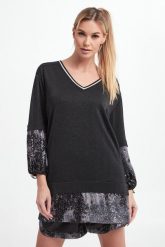 Sweter damski z lureksu LIU JO. Swetry klasyczne damskie Liu Jo, l, bez kołnierzyka. W wyprzedaży za 531.30 zł.