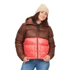 Kurtka puchowa damska Marmot Guides Down Hoody. Brązowe kurtki damskie Marmot, s, bez wzorów, z puchu, bez kaptura. Za 899.99 zł.
