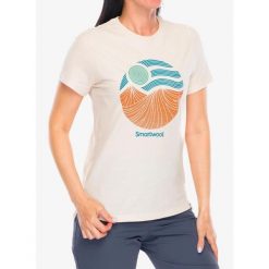 Koszulka z nadrukiem damska Smartwool Horizon View Graphic Short Sleeve. Brązowe koszulki sportowe damskie Smartwool, bez wzorów, bez ramiączek. Za 198.99 zł.