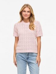 Vila Sweter "Vilowen" w kolorze jasnoróżowym rozmiar: L. Różowe swetry klasyczne damskie Vila, l, z bawełny, bez kołnierzyka. Za 114.17 zł.