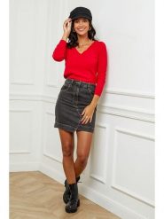 Soft Cashmere Sweter w kolorze czerwonym rozmiar: 34/36. Czerwone swetry klasyczne damskie Soft Cashmere, z kaszmiru, bez kołnierzyka. Za 100.99 zł.