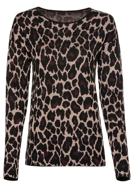 Cienki sweter w żakardowy wzór. Szare swetry klasyczne damskie bonprix, z żakardem, bez kołnierzyka. Za 129.99 zł.