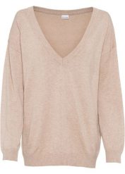 Sweter oversize z dekoltem w serek oversize. Czerwone swetry klasyczne damskie bonprix, bez kołnierzyka. Za 84.99 zł.