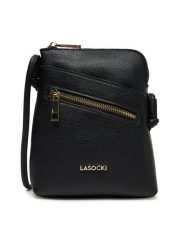 Lasocki Torebka LSK-O-008-07 Czarny. Czarne listonoszki damskie Lasocki, bez wzorów, z materiału, bez dodatków. Za 129.99 zł.