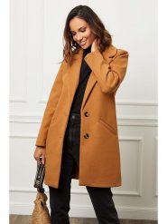 Le Comptoir du Manteau Płaszcz przejściowy w kolorze karmelowym rozmiar: 40. Brązowe płaszcze damskie Le Comptoir du Manteau, bez wzorów, z wełny, bez kaptura. Za 101.47 zł.