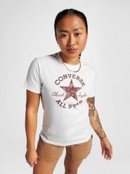 Converse Koszulka w kolorze białym rozmiar: XL. Białe bluzki damskie Converse, xl, bez wzorów, bez kołnierzyka, bez ramiączek. Za 92.21 zł.