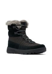 Buty zimowe damskie, Columbia Slopeside Peak Luxe. Czarne obuwie trekkingowe damskie Columbia, z materiału, bez zapięcia. Za 429.99 zł.