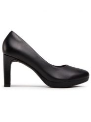 Clarks Czółenka Ambyr Joy 261577644 Czarny. Czarne czółenka damskie Clarks, bez wzorów, ze skóry, bez obcasa. Za 319.99 zł.