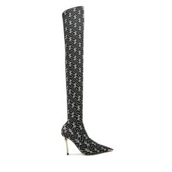 Muszkieterki Elisabetta Franchi. Czarne kozaki damskie Elisabetta Franchi, bez obcasa, na szpilce, bez zapięcia. Za 6,869.00 zł.