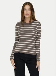 ONLY Sweter Louisa 15344579 Brązowy Slim Fit. Brązowe swetry klasyczne damskie Only, m, z syntetyku, bez kołnierzyka. Za 119.99 zł.
