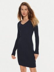 Guess Sukienka dzianinowa Isabella W4BK07 Z3HP2 Granatowy Slim Fit. Niebieskie sukienki damskie Guess, z aplikacjami, z dzianiny, bez ramiączek. Za 299.99 zł.